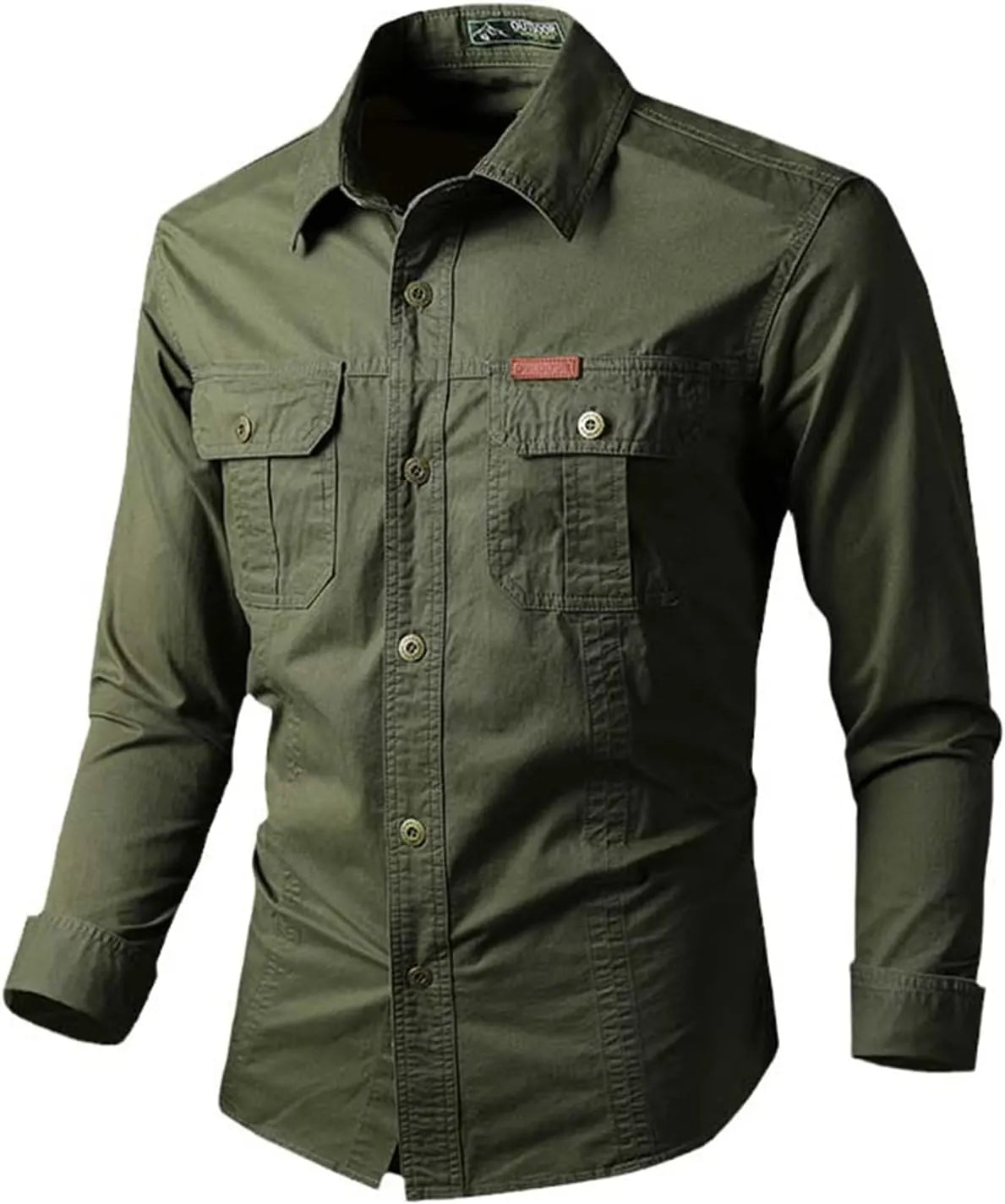 Military Cargo Shirts Men Spring Autumn Cotton Casual Slim Fit Tops Outdoor Long Sleeve Tactical Shirt
