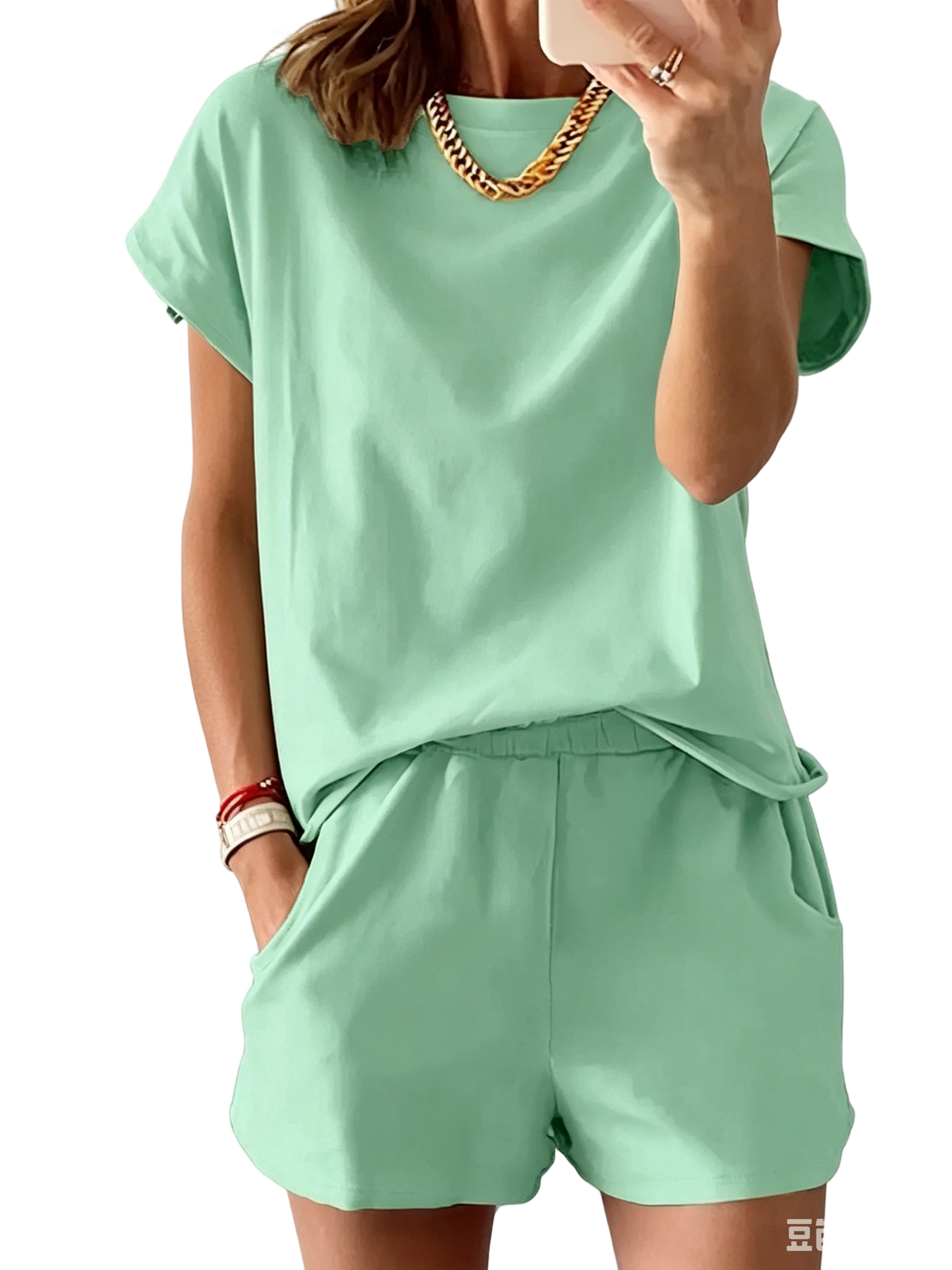 Women’s Lounge Set Short Sleeve Top Shorts 2 Piece Casual Summer Outfit