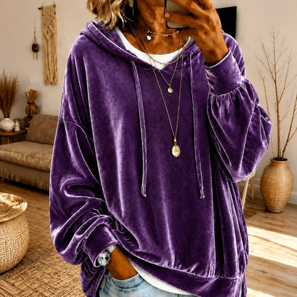 🔥Limited-Time Promotion Women's Loose Velvet Drawstring Hoodie