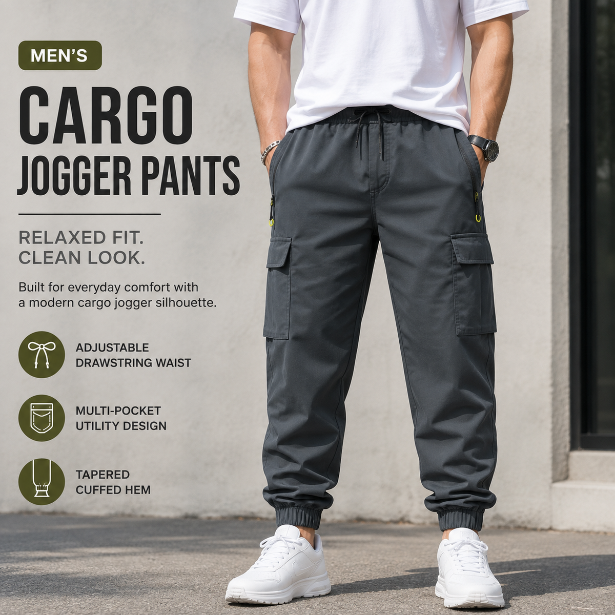 💚 BESTSELLER | Men’s Multi-Pocket Cargo Jogger Pants