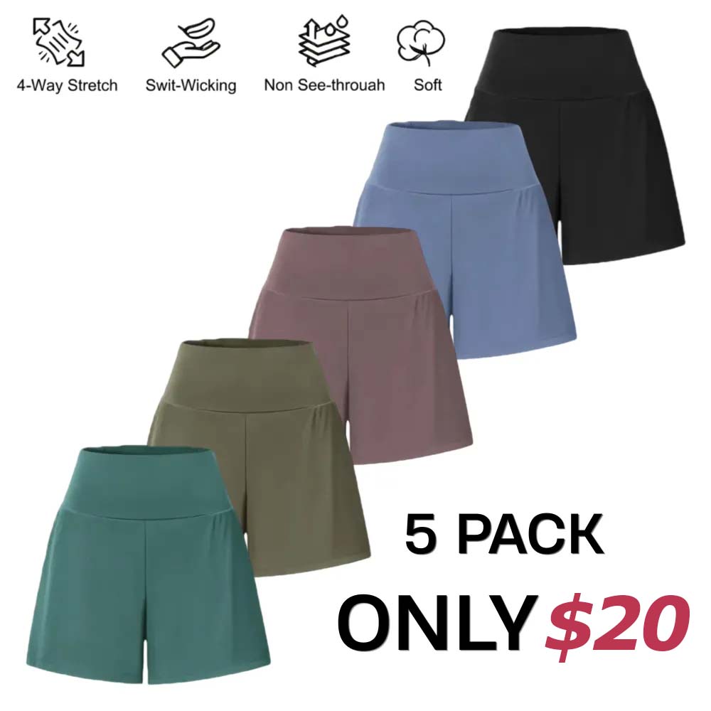 🔥Last day promotion🔥 Hala [2-in-1 Anti-Exposure Sports Shorts] Women's 2-in-1 Sports Shorts, Anti-Exposure Running Shorts With Pockets