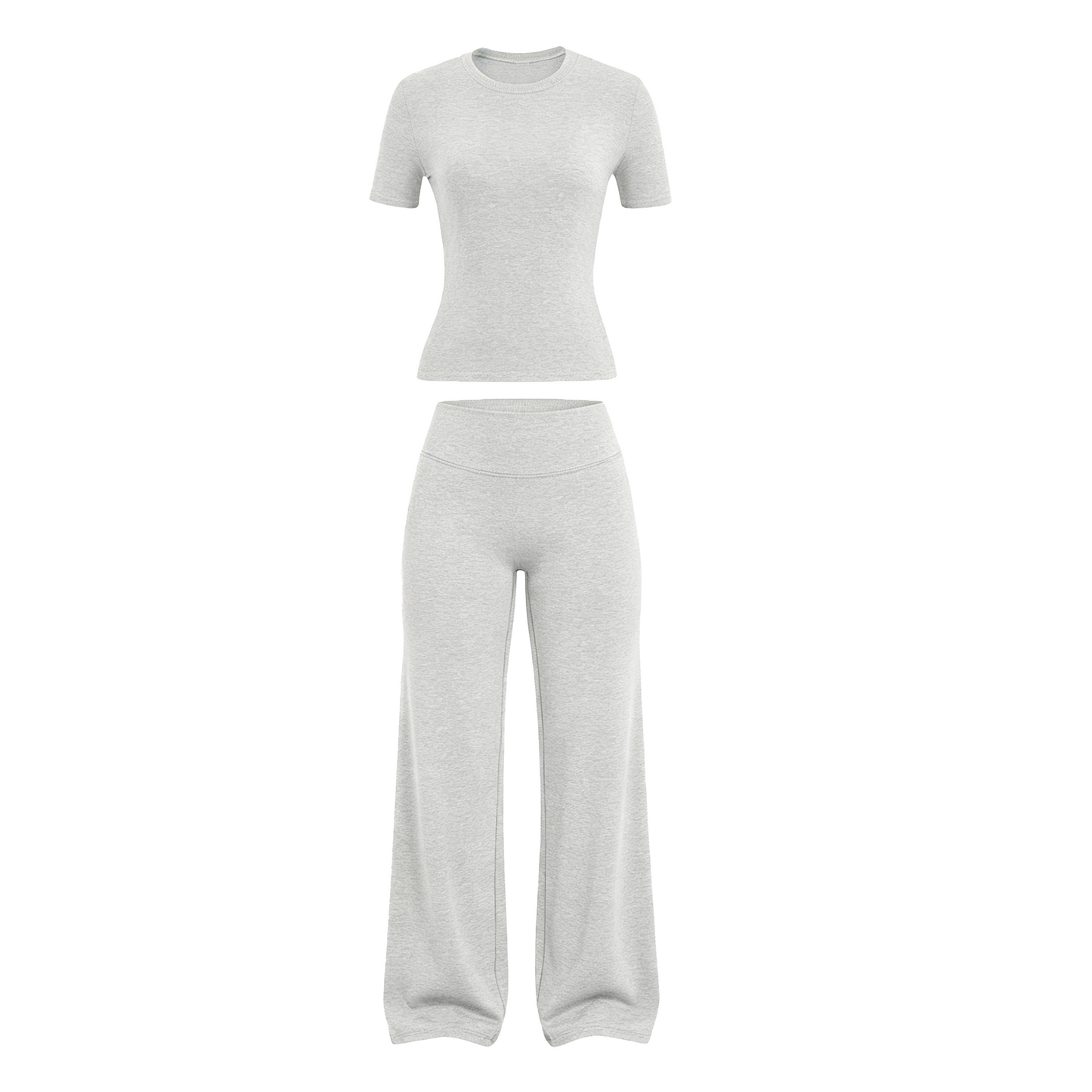 2026 New Women's Round Neck Tee & High-Waist Yoga Pants Two-Piece Set
