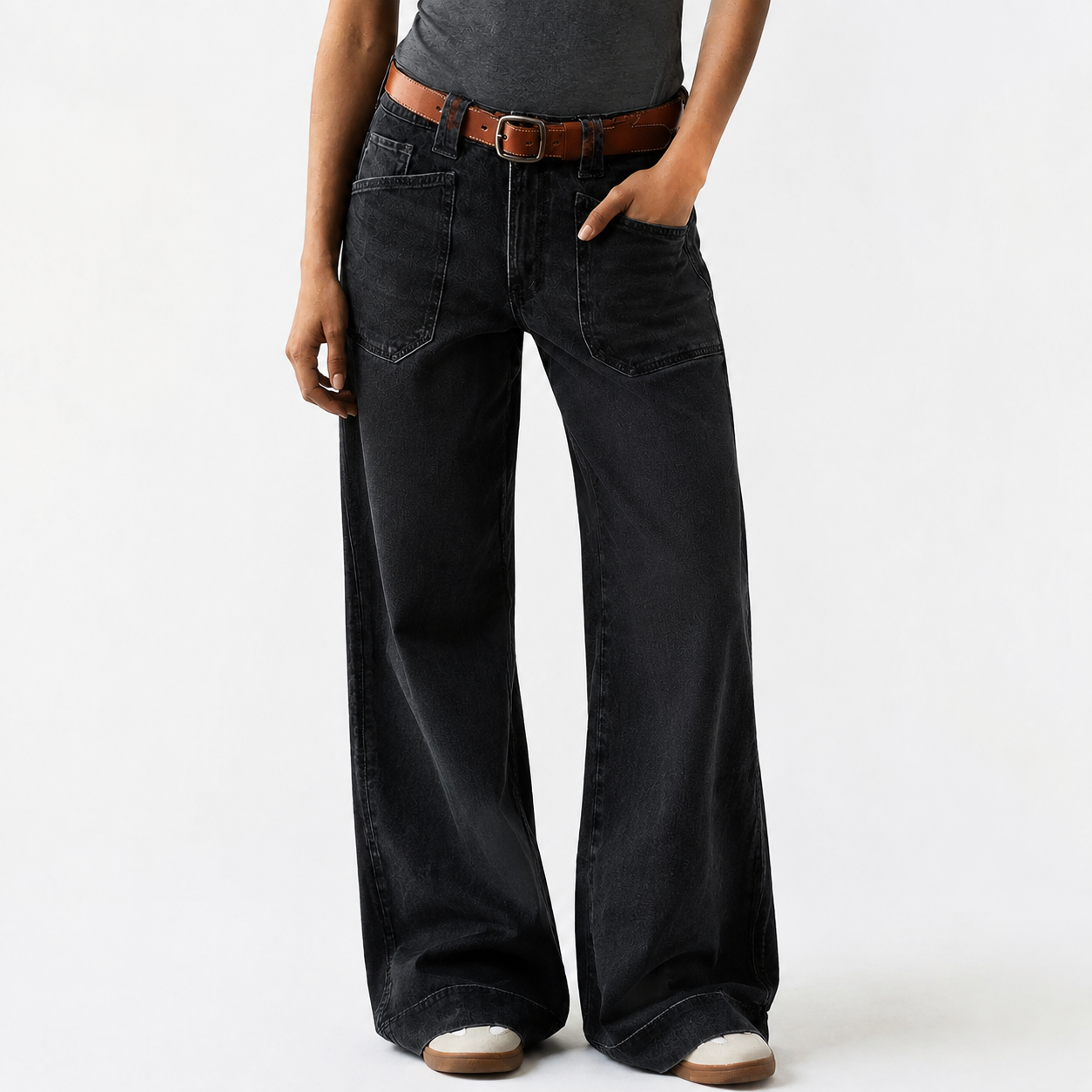 Wide-leg casual women's jeans
