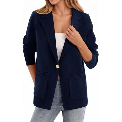Women's Slim Fit Long Sleeve Knit Blazer Jacket
