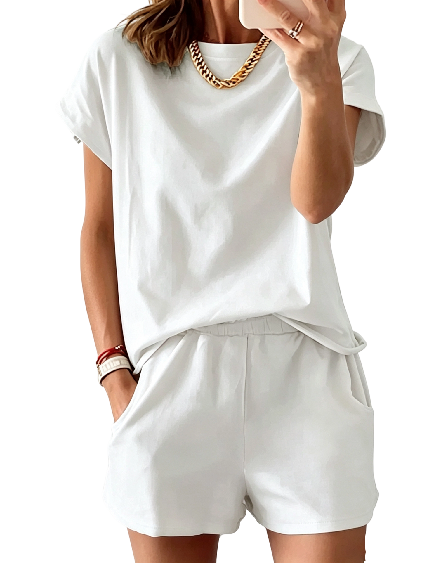 Women’s Lounge Set Short Sleeve Top Shorts 2 Piece Casual Summer Outfit