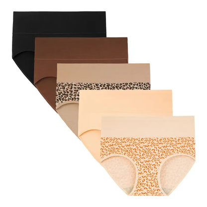 Women's High Waist Cotton Briefs – Soft Breathable 5-Pack Underwear