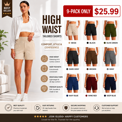 Women's high-waisted running yoga shorts
