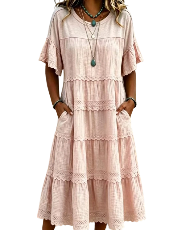 🔥Cool & breathable fabric🍃Women's Vintage Patchwork Lace Dress