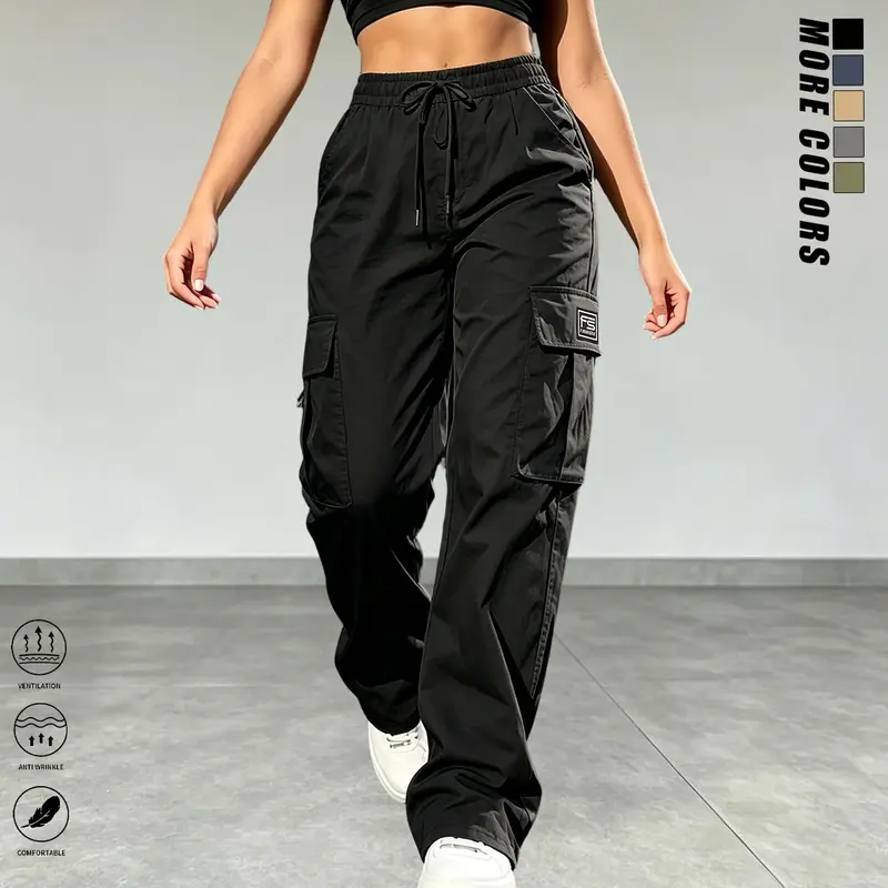 Women’s Casual Elastic Waist Cargo Pants