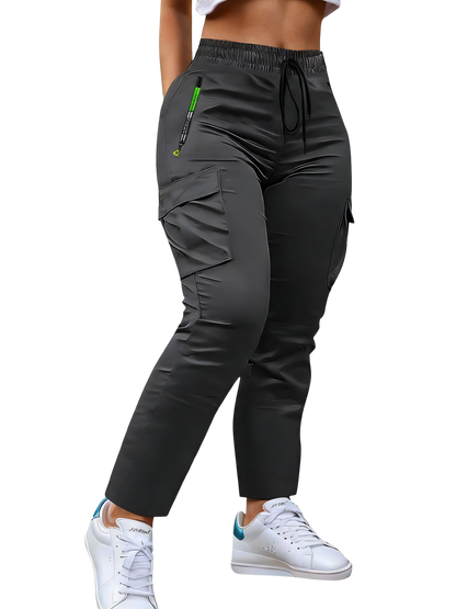 Women's work trousers - non-stretch trousers with adjustable drawstring waistband