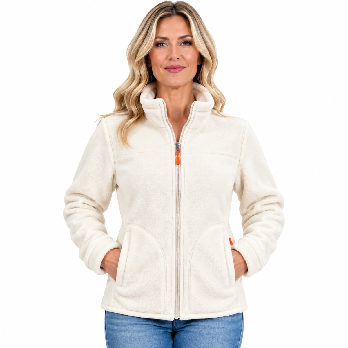 Double-Layer Fleece Full-Zip Jacket-100% Cotton