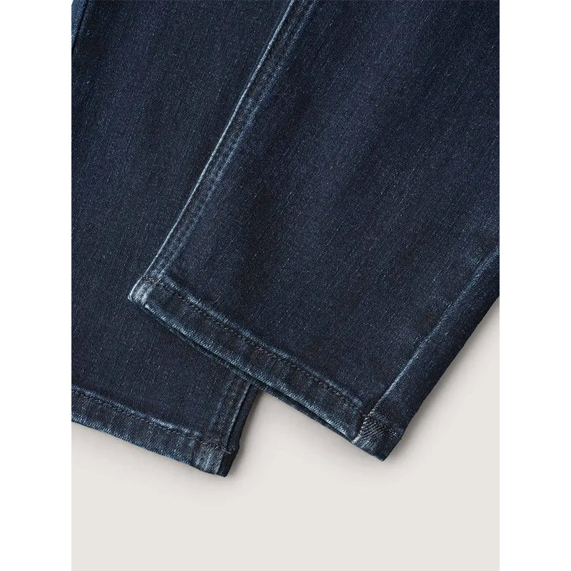 Women's Plus Size Dark Wash Skinny Jeans, Pull-On Stretch Denim With Pockets