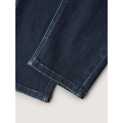 Women's Plus Size Dark Wash Skinny Jeans, Pull-On Stretch Denim With Pockets