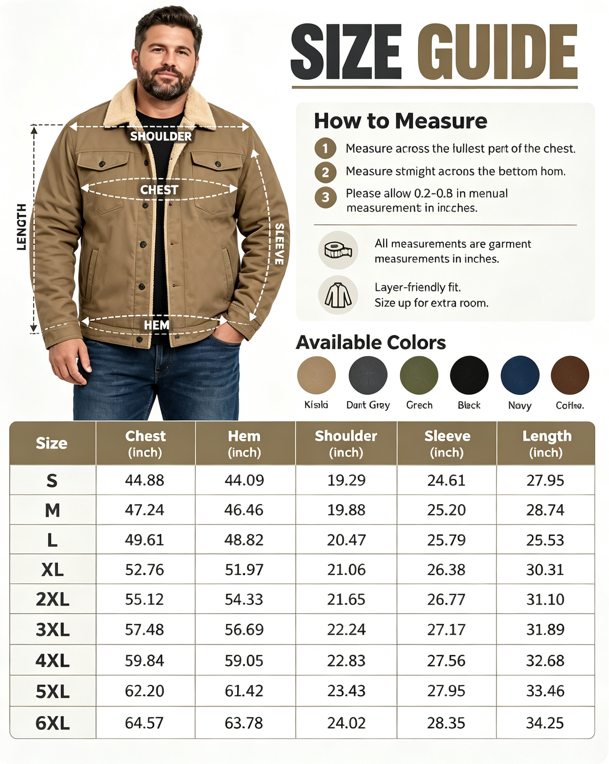 🔥 BESTSELLER |  Men's Sherpa-Lined Cotton Trucker Jacket