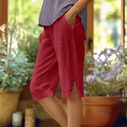 Women's Relaxed Fit Capri Pants – Breathable Stretch Cropped Pants for All-Day Comfort
