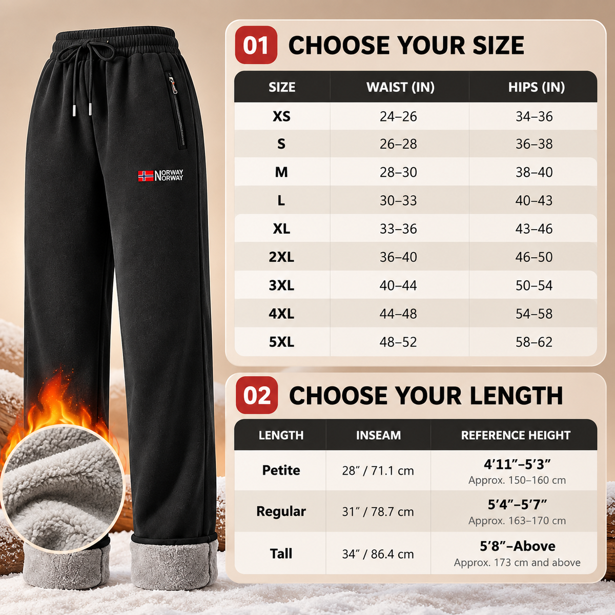 🔥Women’s 100% Cotton Fleece-Lined Warm Pants