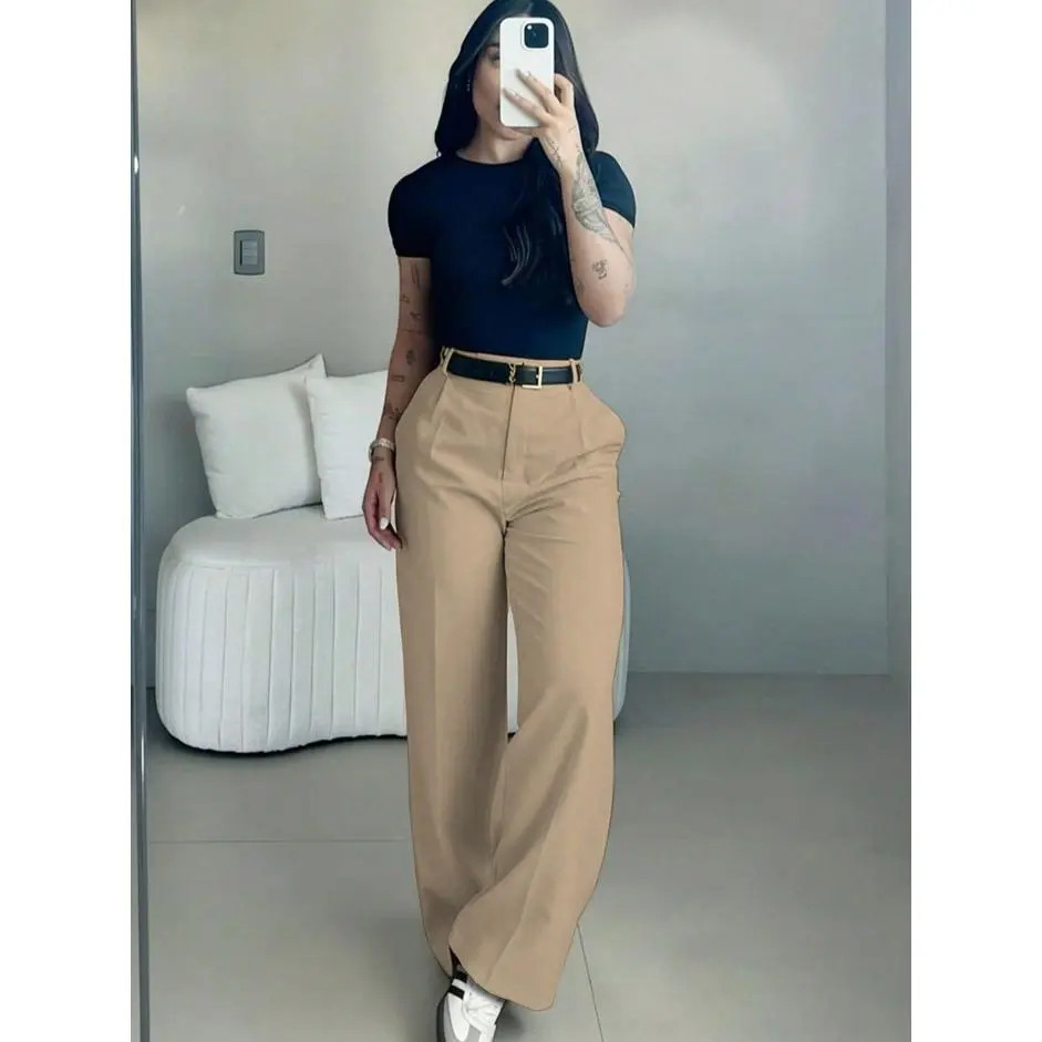 Women’s High-Waisted Wide-Leg Drape Trousers