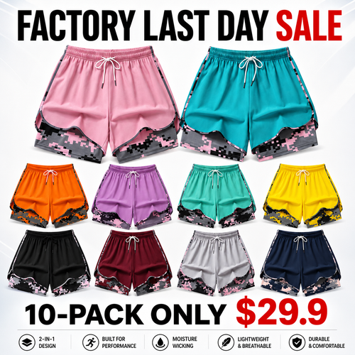 Women's 2-in-1 Athletic Shorts with Built-in Liner