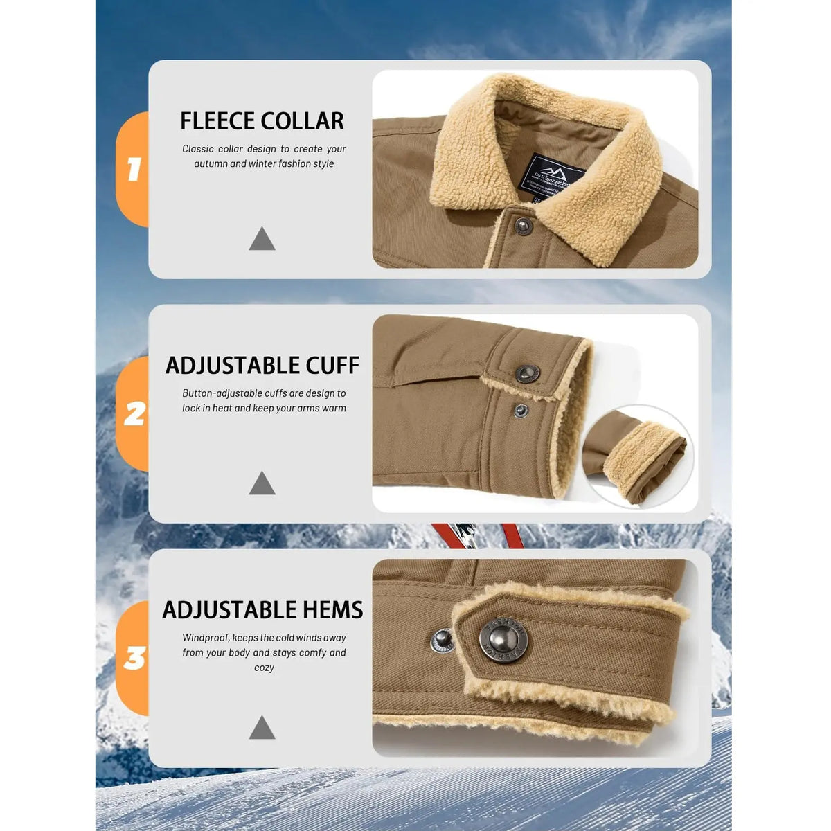 🔥 BESTSELLER |  Men's Sherpa-Lined Cotton Trucker Jacket