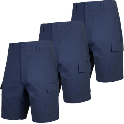 Men's Super Stretch Cargo Shorts with Button Closure and Zipper Pockets