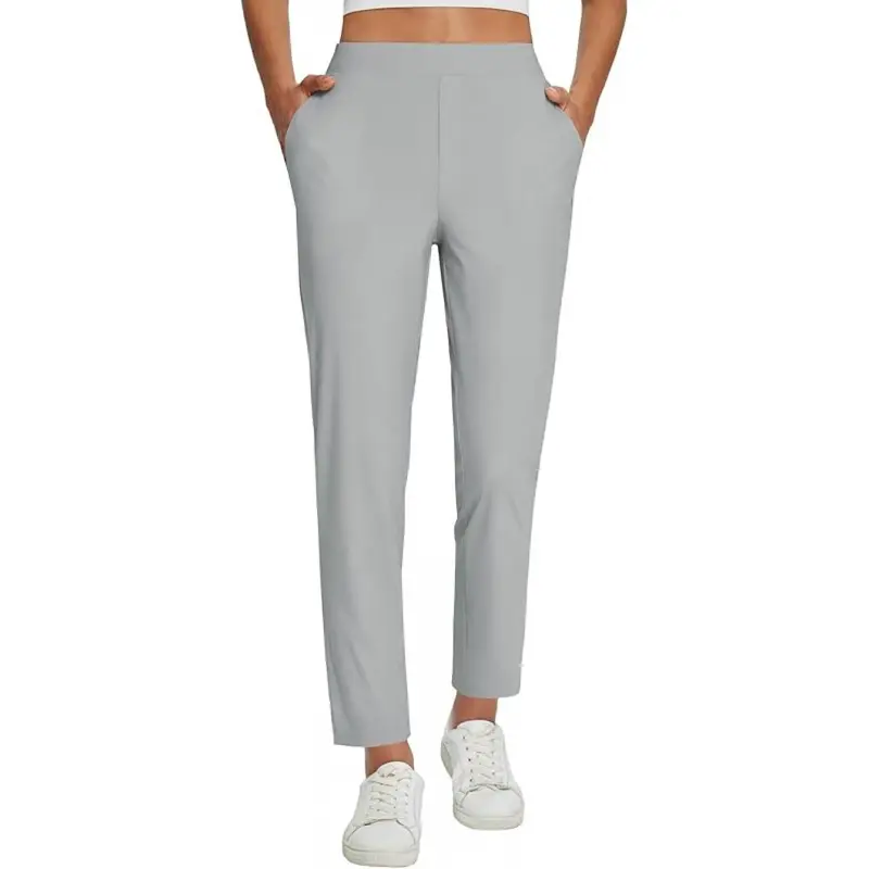 Women's Lightweight Breathable Stretch Ankle Pants - Soft UPF50+ Summer Trousers with Zipper Pockets