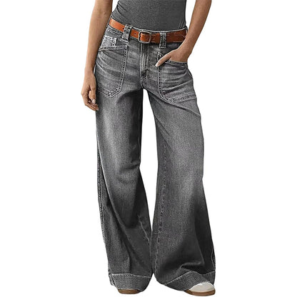 Wide-leg casual women's jeans