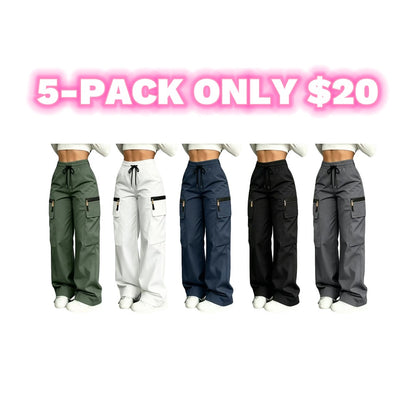 Women’s lightweight loose cargo pants with multiple pockets
