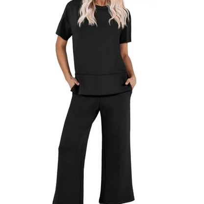 2 Piece Sets for Women Soft Short Sleeve Matching Lounge Set