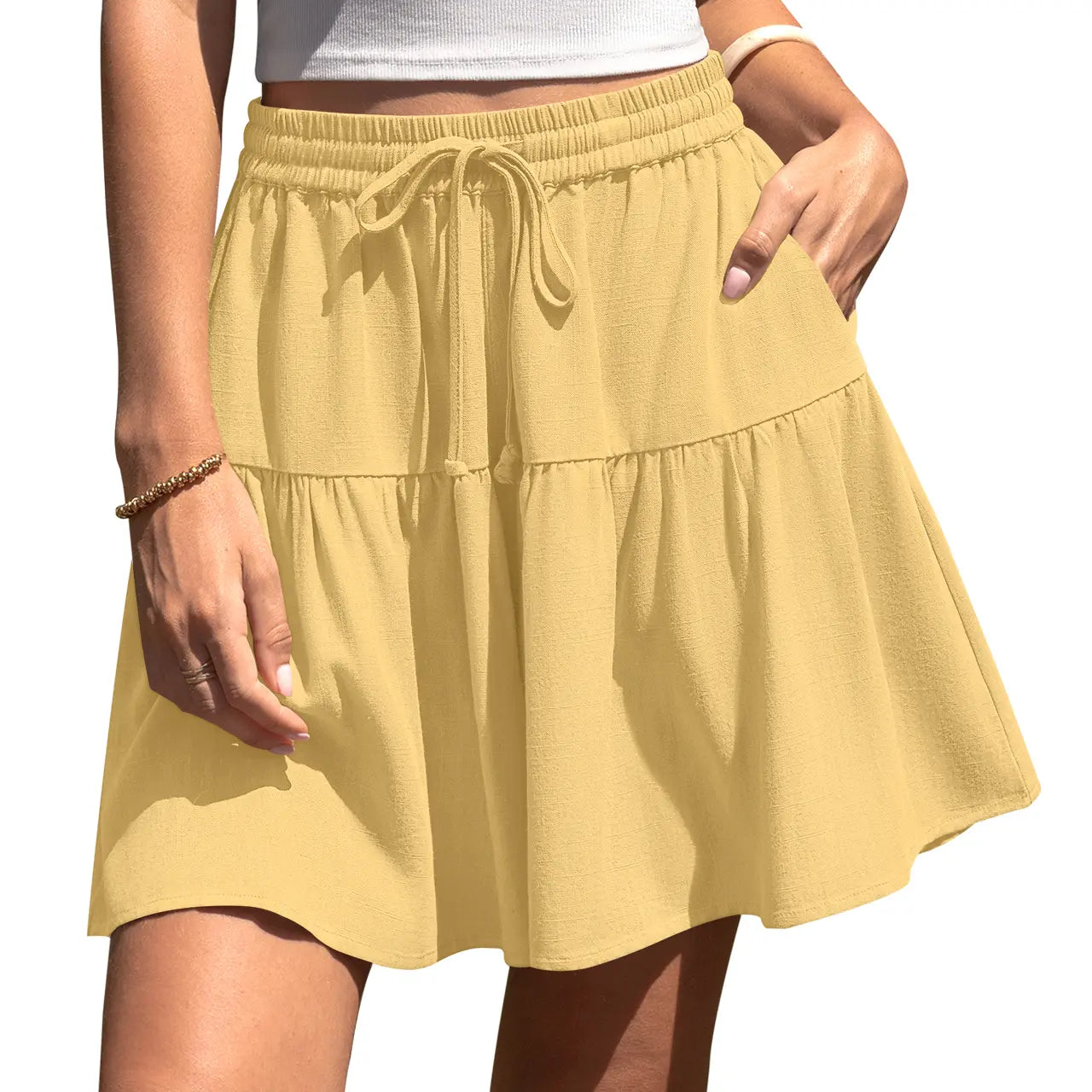 Women's Linen Blend Culotte Shorts