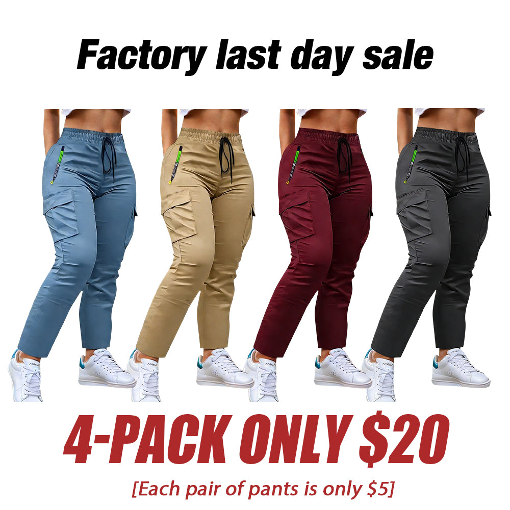 Women's work trousers - non-stretch trousers with adjustable drawstring waistband