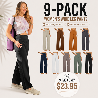 High Waist Wide Leg Yoga Pants for Women – Pockets, Stretch & All-Day Comfort