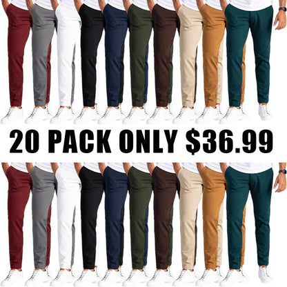 🔥Men's Slim Fit Stretch Golf Pants🔥 10-Pack - All Colors Included, Only $23.99