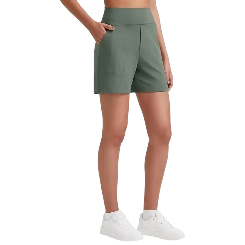 Women's high-waisted running yoga shorts