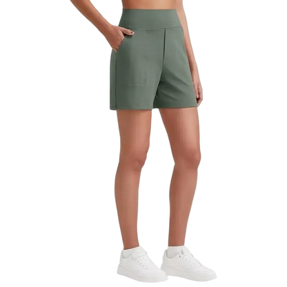Women's high-waisted running yoga shorts