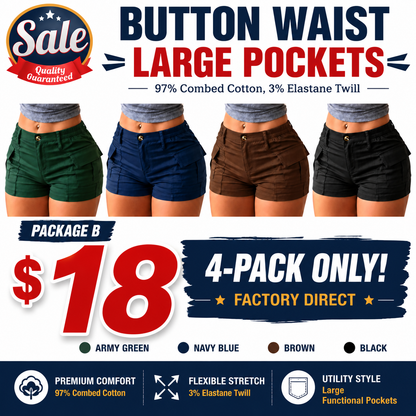🛒 90% OFF NOW! Women’s summer cargo shorts