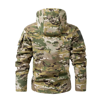 Men's Waterproof Fleece Hooded Jacket, 9 Multi-Compartment Pockets