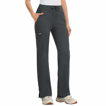 ❤️DEALS FOR YOU-Yoga Scrub Pants Women High-Rise Straight Leg Uniform Cargo Bottom with Yoga Waistband,5 Pockets&4-Way Stretch