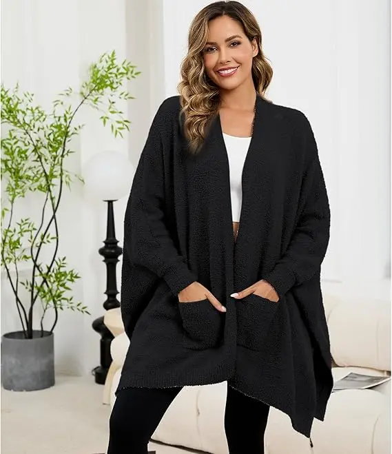 🔥Women's Sherpa Wearable Blanket Poncho - One Size (100% Cotton)