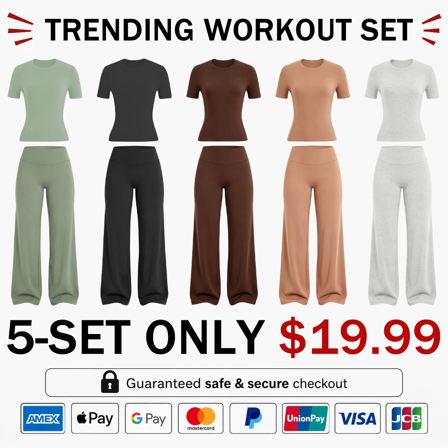 2026 New Women's Round Neck Tee & High-Waist Yoga Pants Two-Piece Set