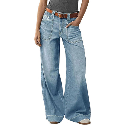Wide-leg casual women's jeans