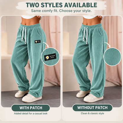 Made for You 💕Women's Solid Straight Leg Corduroy Bottoms