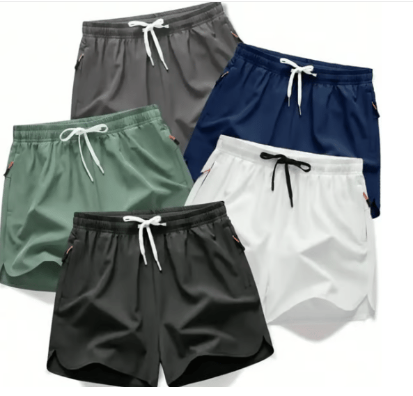 Men's  Running Shorts –5-piece summer men's thin fabric breathable quick drying beach shorts
