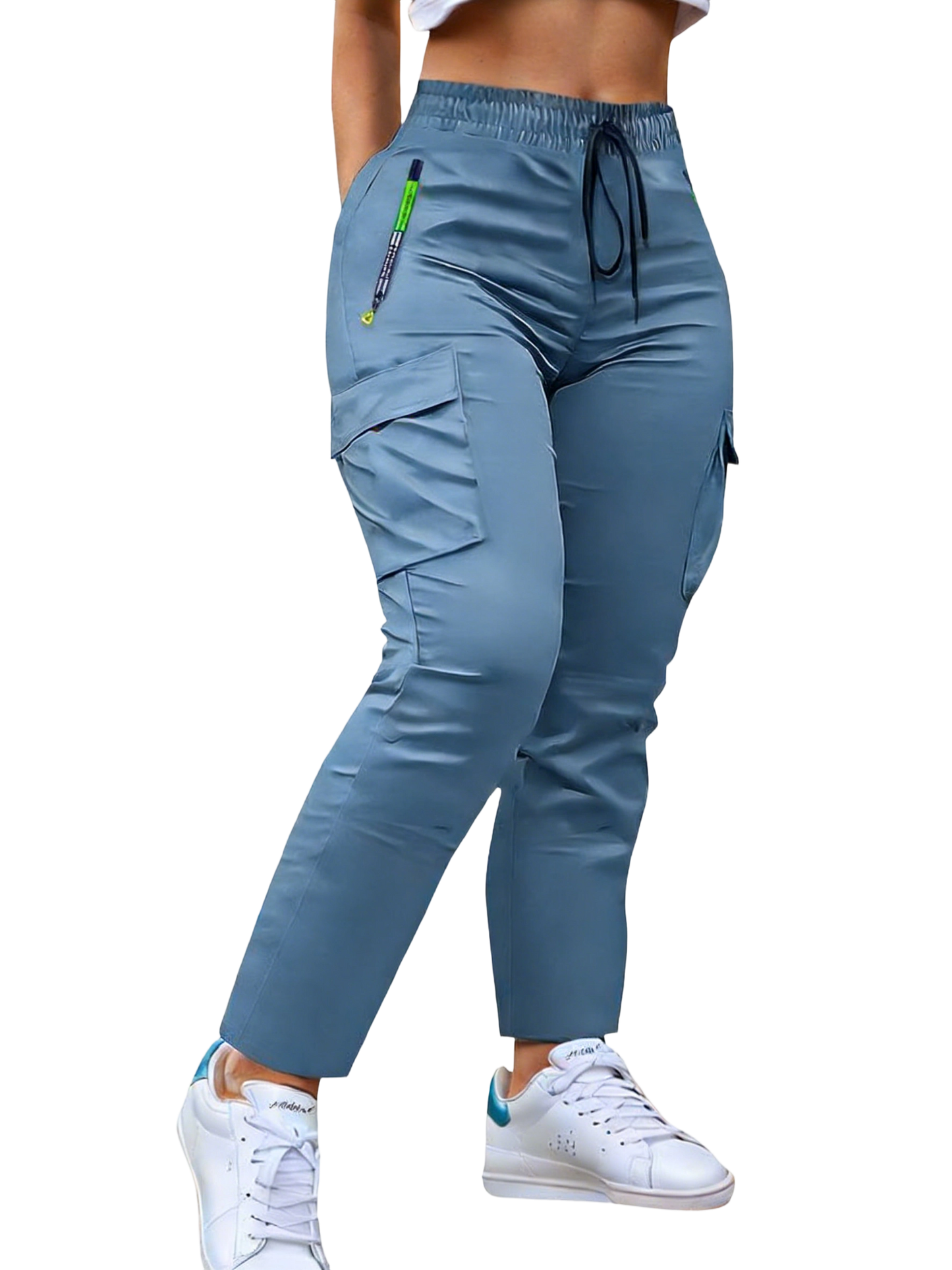 Women's work trousers - non-stretch trousers with adjustable drawstring waistband