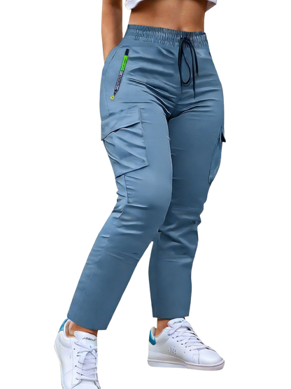 Women's work trousers - non-stretch trousers with adjustable drawstring waistband