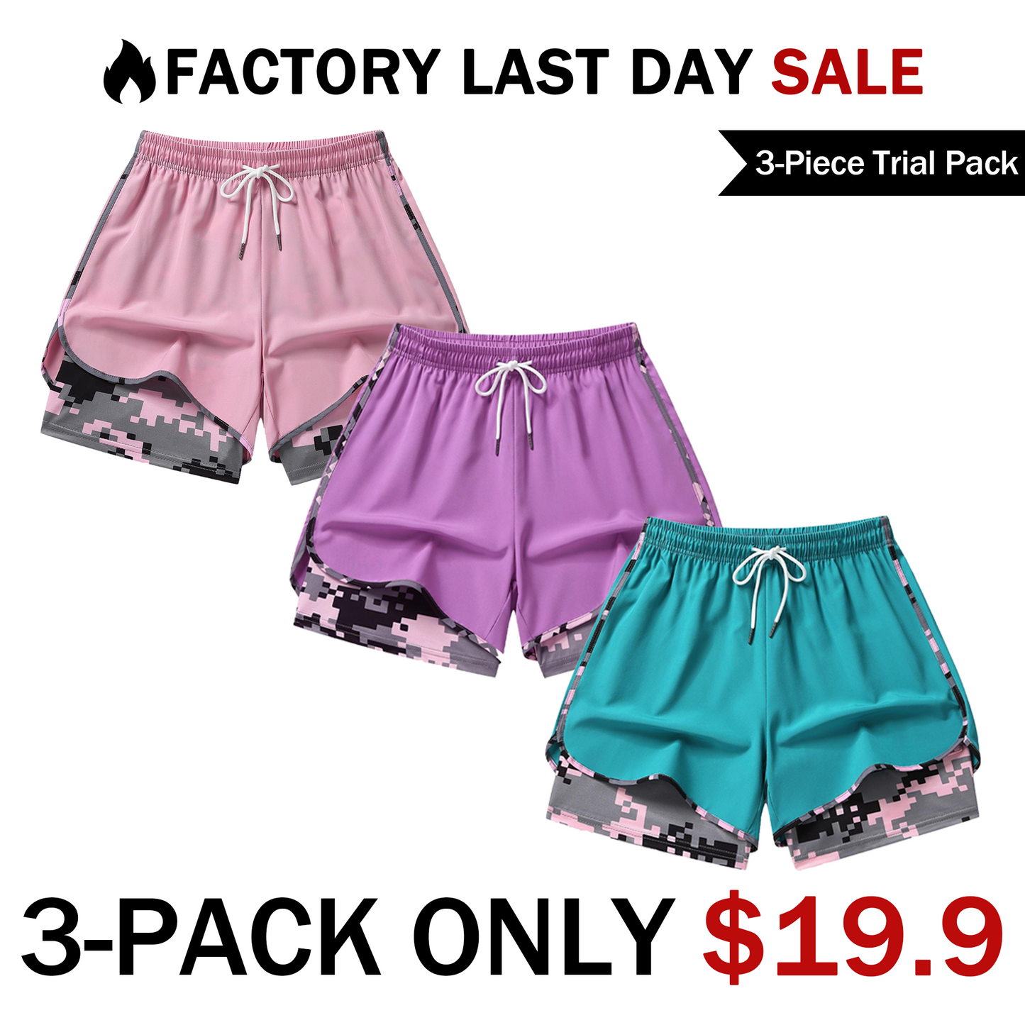 Women's 2-in-1 Athletic Shorts with Built-in Liner