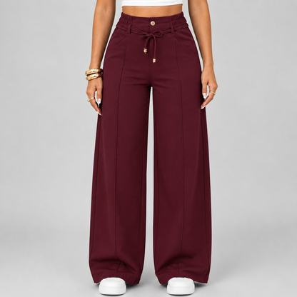 💝Last Day Promotion⚡New Summer Drawstring High Waist Wide Leg Pants
