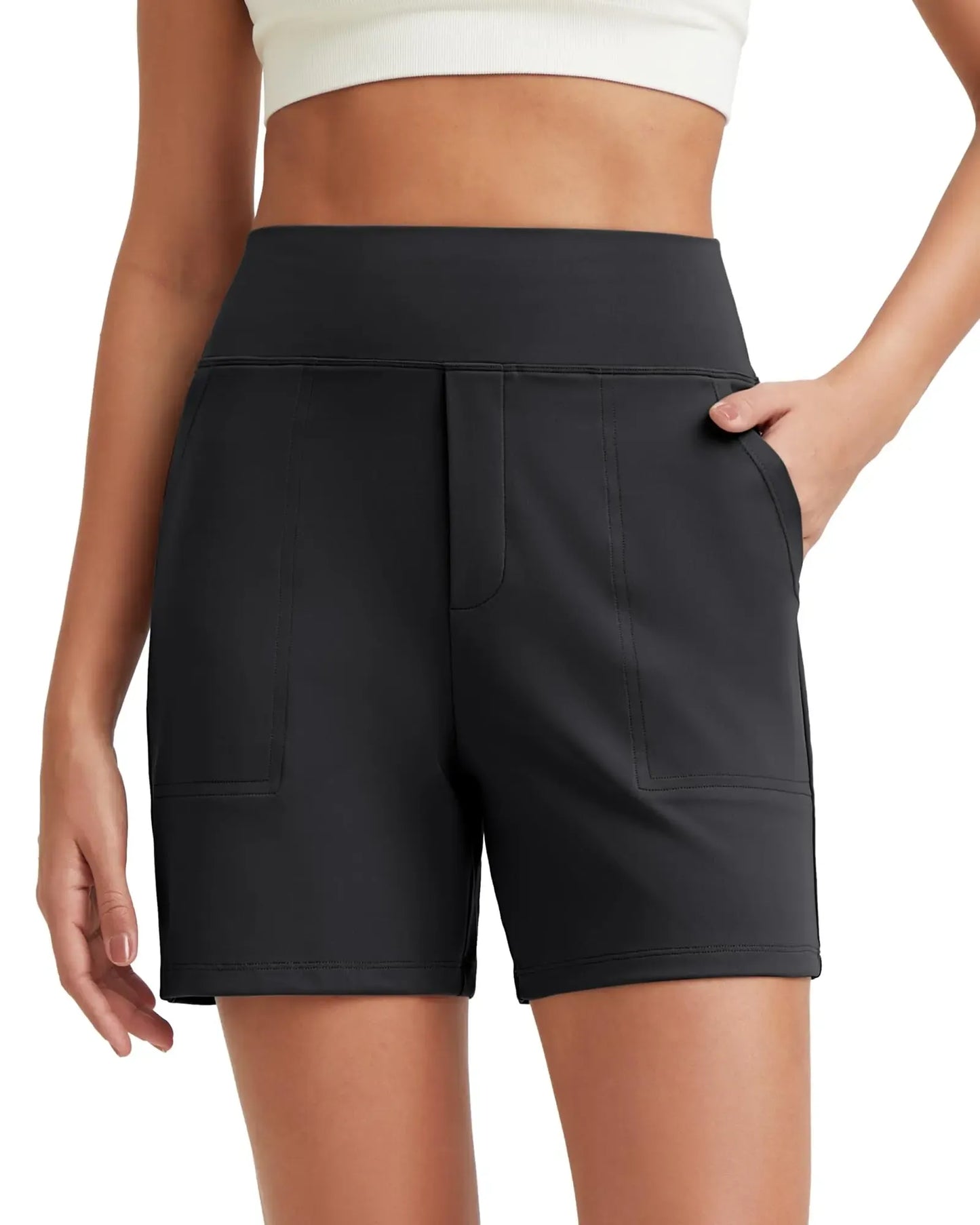 Women's high-waisted running yoga shorts