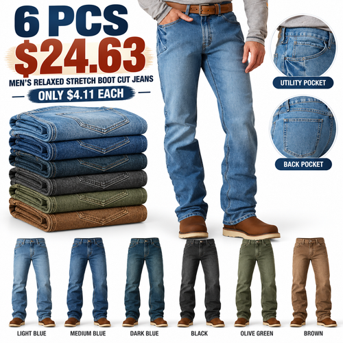 🔥 BESTSELLER Men's Relaxed Stretch Boot Cut Jeans