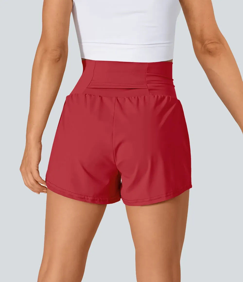 🔥Last day promotion🔥 Hala [2-in-1 Anti-Exposure Sports Shorts] Women's 2-in-1 Sports Shorts, Anti-Exposure Running Shorts With Pockets