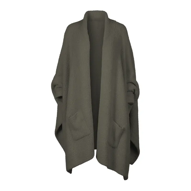🔥Women's Sherpa Wearable Blanket Poncho - One Size (100% Cotton)